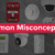 banner with "common misconceptions" in a horizontal red line across the image with cameras, motion detector, fire safety pulls and detectors, system panel, and aiphone in the background.